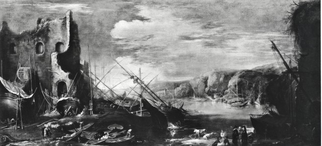 Anonimo — Rosa Salvator - sec. XVII - Marina con pescatori e barche — insieme